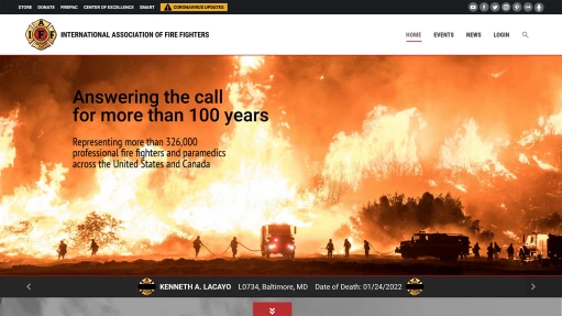 International Association of Fire Fighters project screenshot